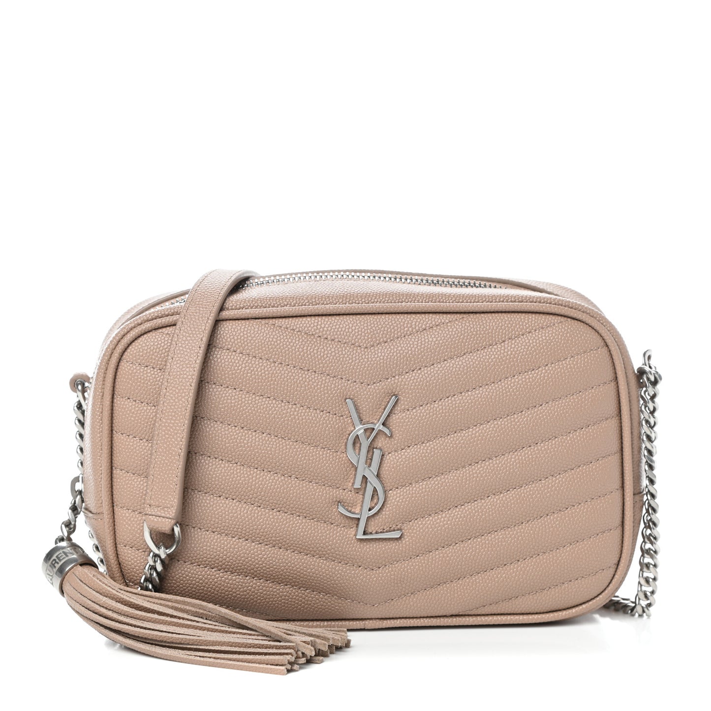 Grain De Poudre Matelasse Monogram Mini Lou Camera Bag Dark Beige
