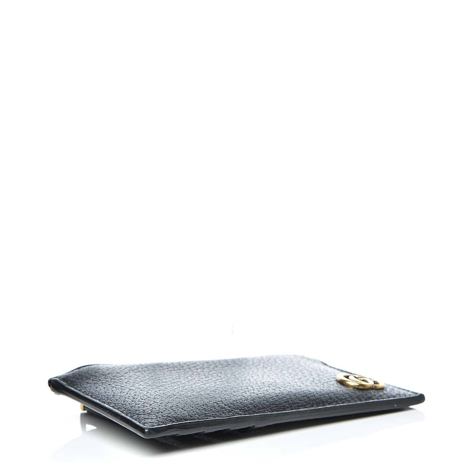 Gucci Calfskin Boar Effect GG Marmont Coin Case Card Holder Black 3 of 7