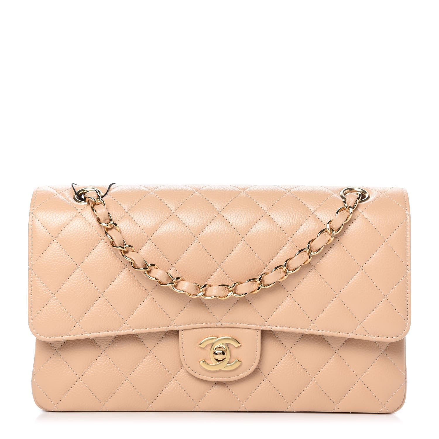 Chanel Caviar Quilted Medium Double Flap Beige 1 of 12