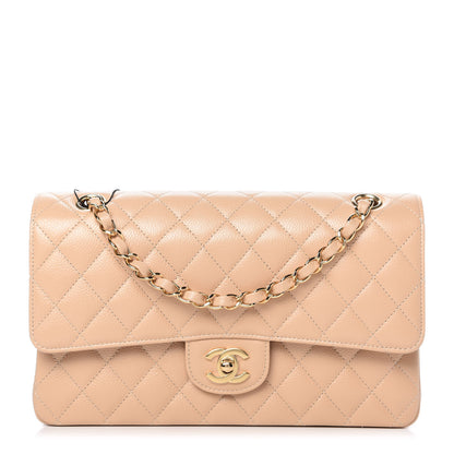 Chanel Caviar Quilted Medium Double Flap Beige 1 of 12