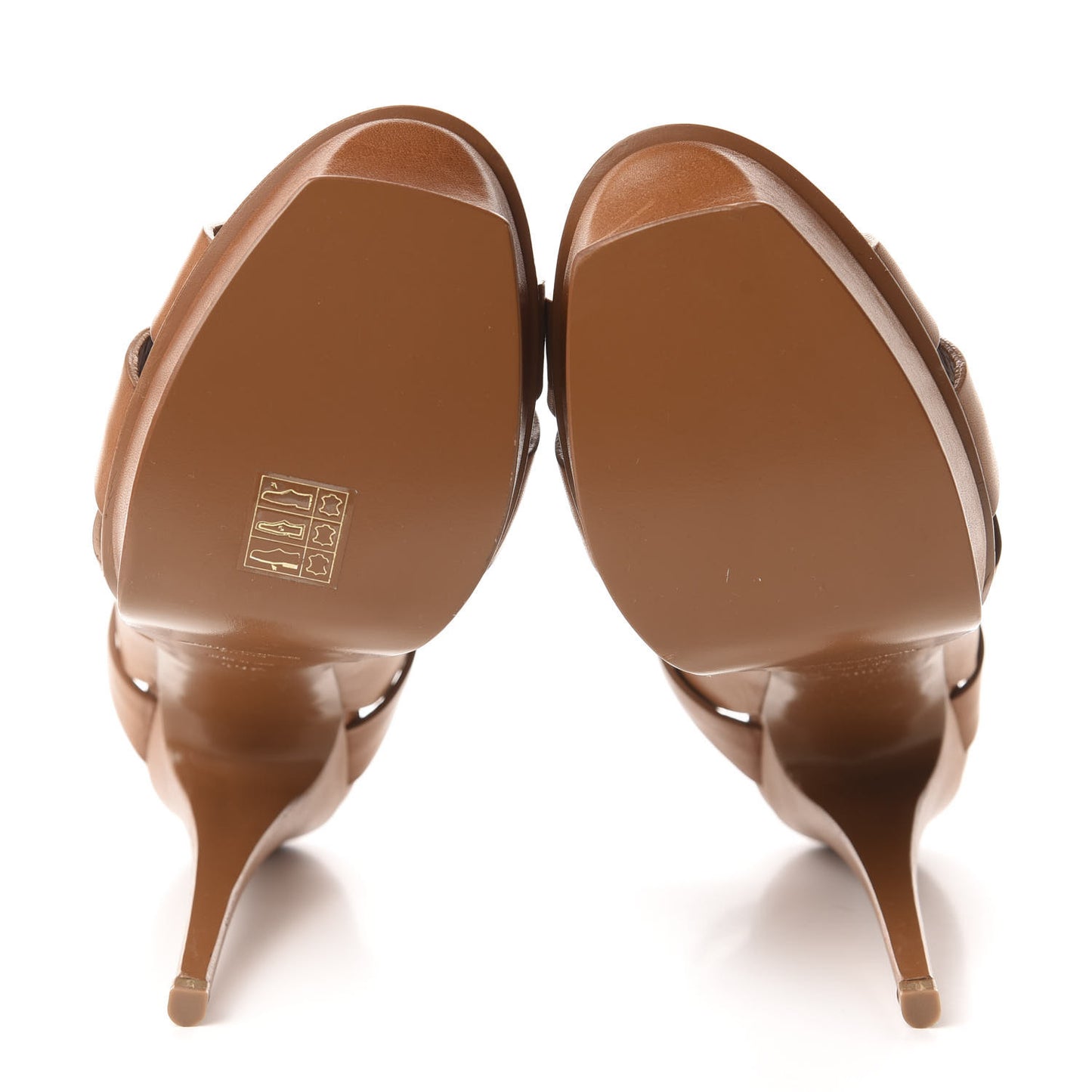 Calfskin Tribute 105 Platform Sandals 40.5 Caramel