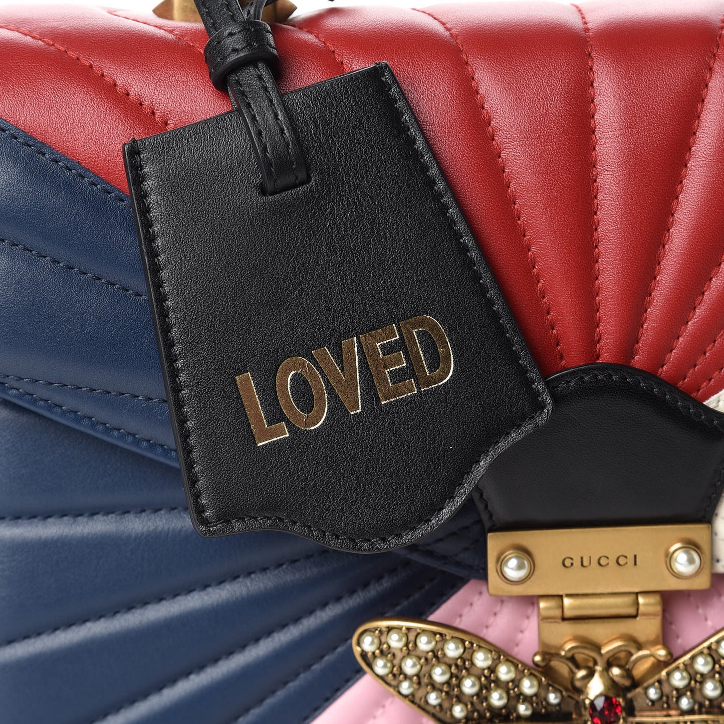 Calfskin Bamboo Trapuntata Queen Margaret Top Handle Bag Blue Agata Hibiscus Red Mystic White Sugar Pink