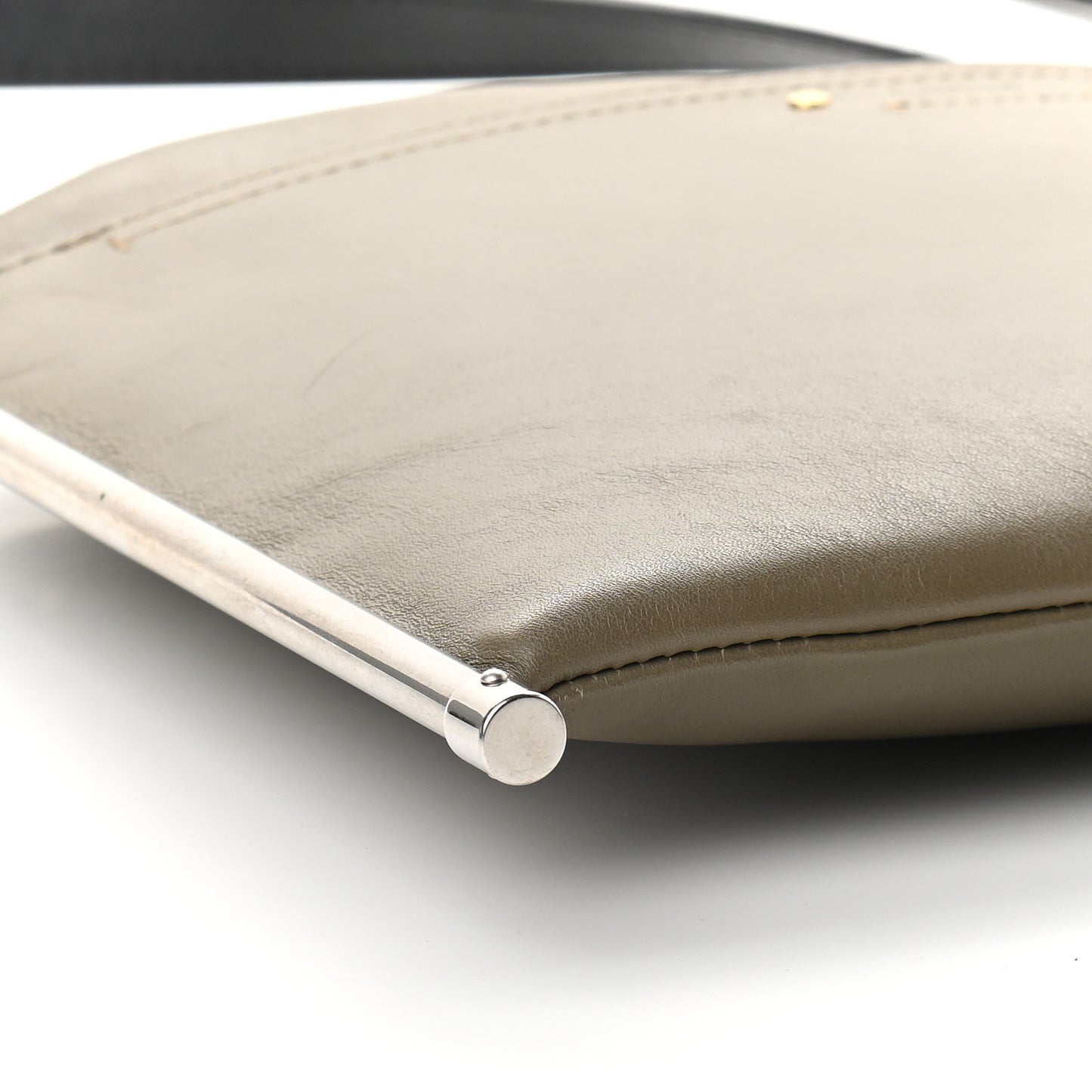 Smooth Calfskin Medium Roy Clutch Merino Grey