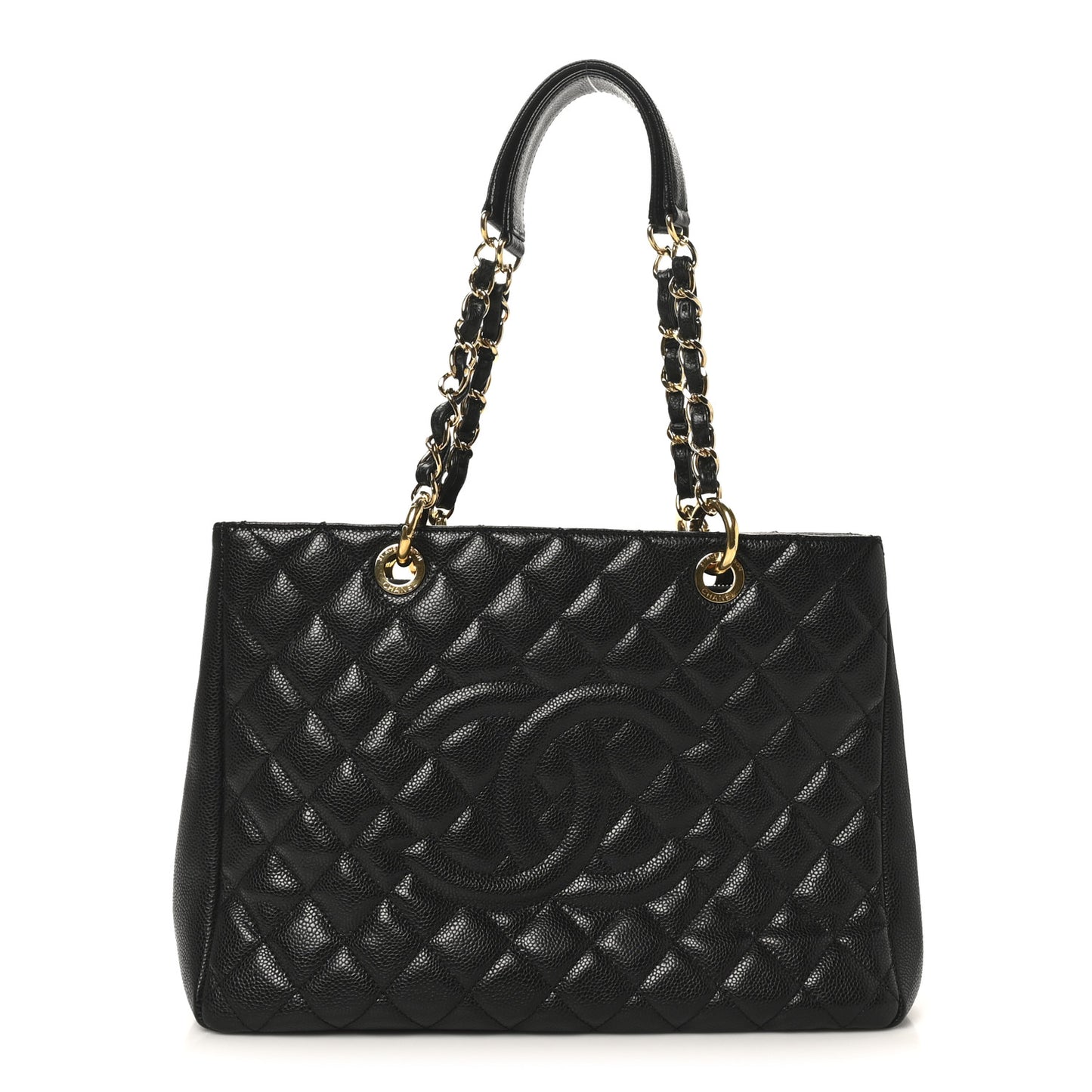 Caviar Quilted Grand Shopping Tote GST Black