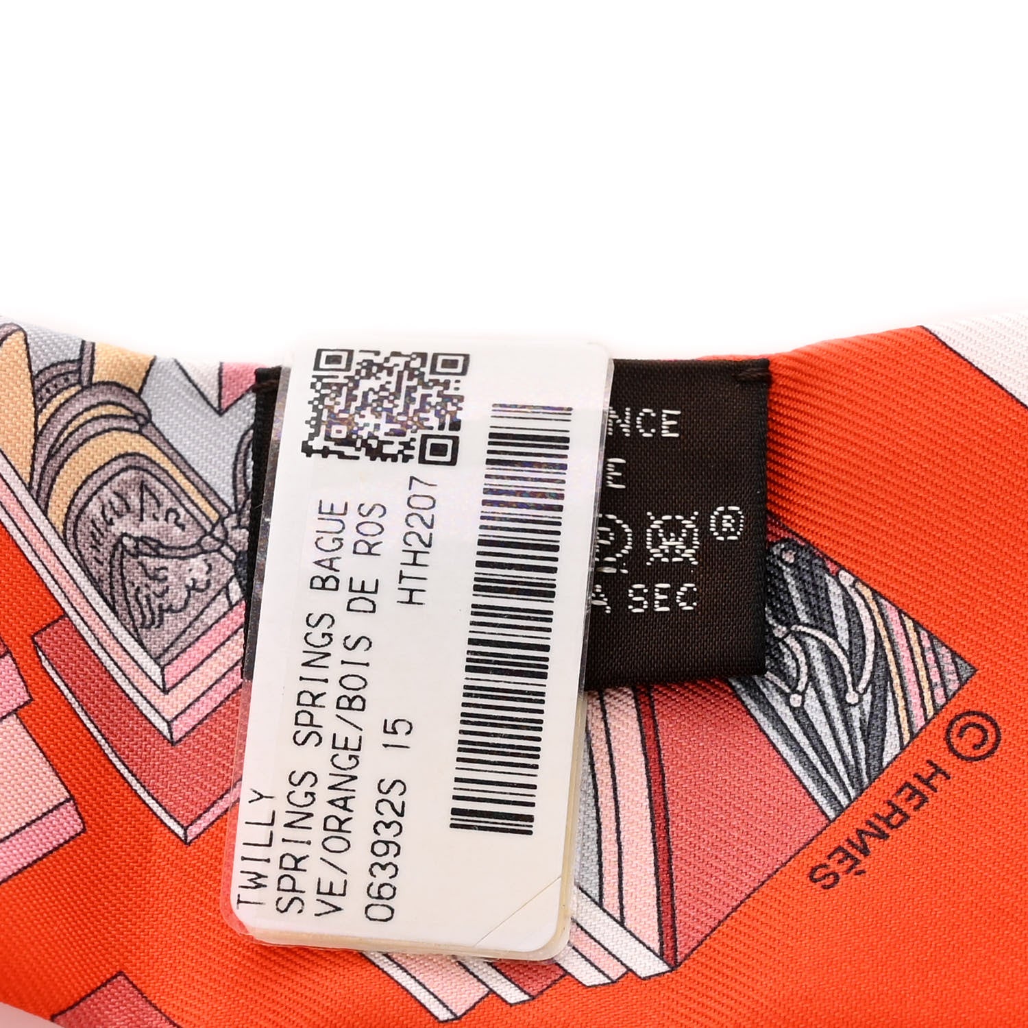 Hermes Silk Springs Springs Twilly Orange Bois de Rose 3 of 4
