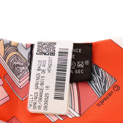 Hermes Silk Springs Springs Twilly Orange Bois de Rose 3 of 4