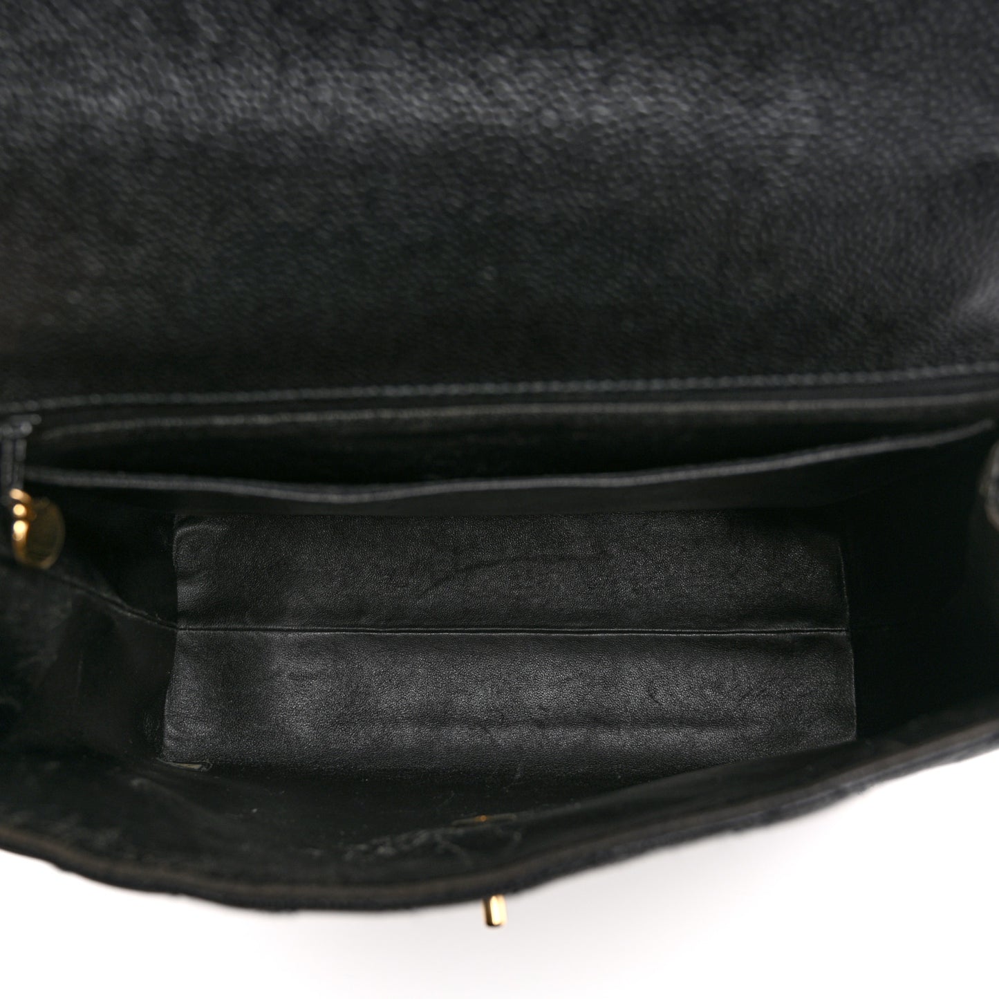 Caviar Quilted Jumbo Kelly Flap Black