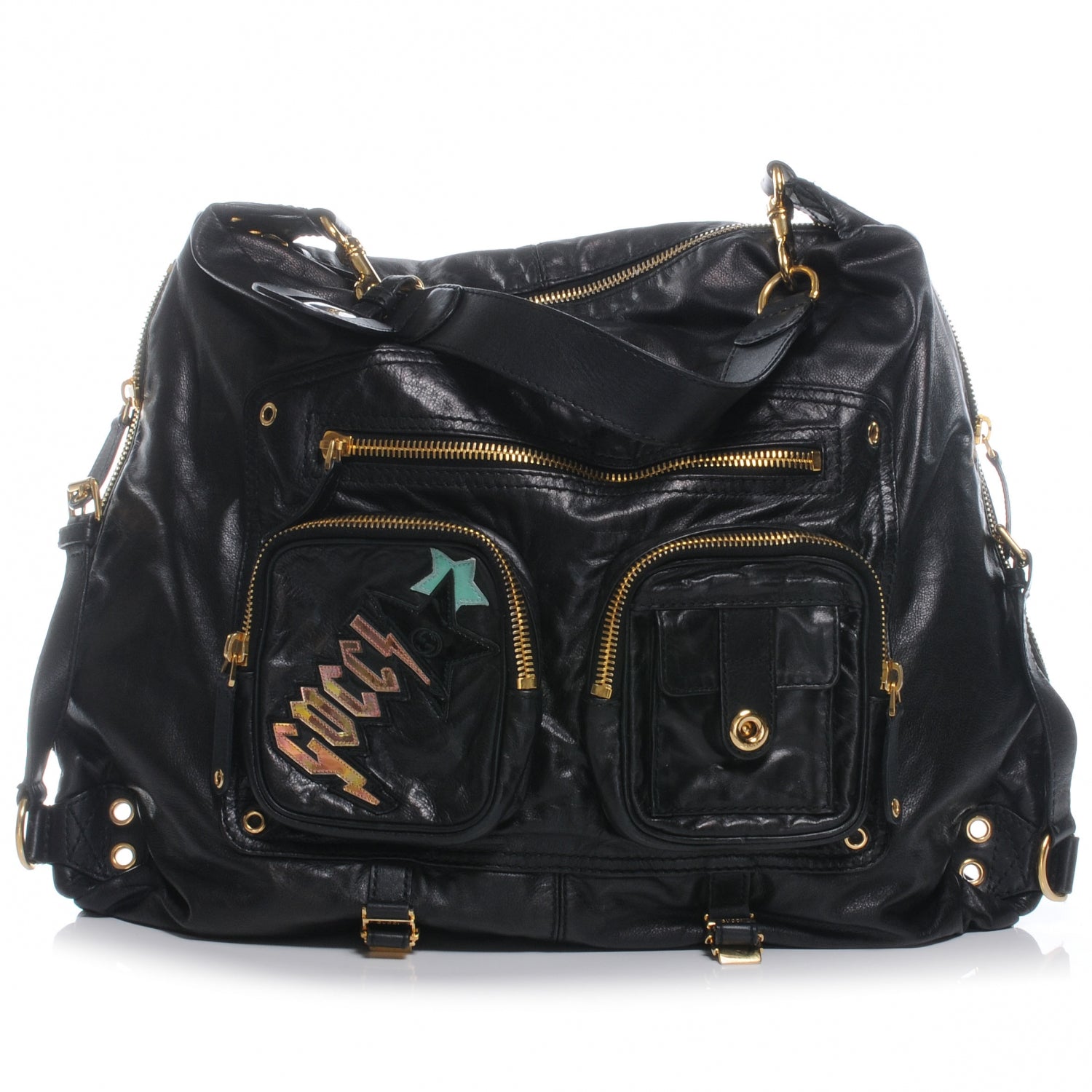 Gucci Leather Large Darwin Convertible Backpack Bag Black 1 of 8