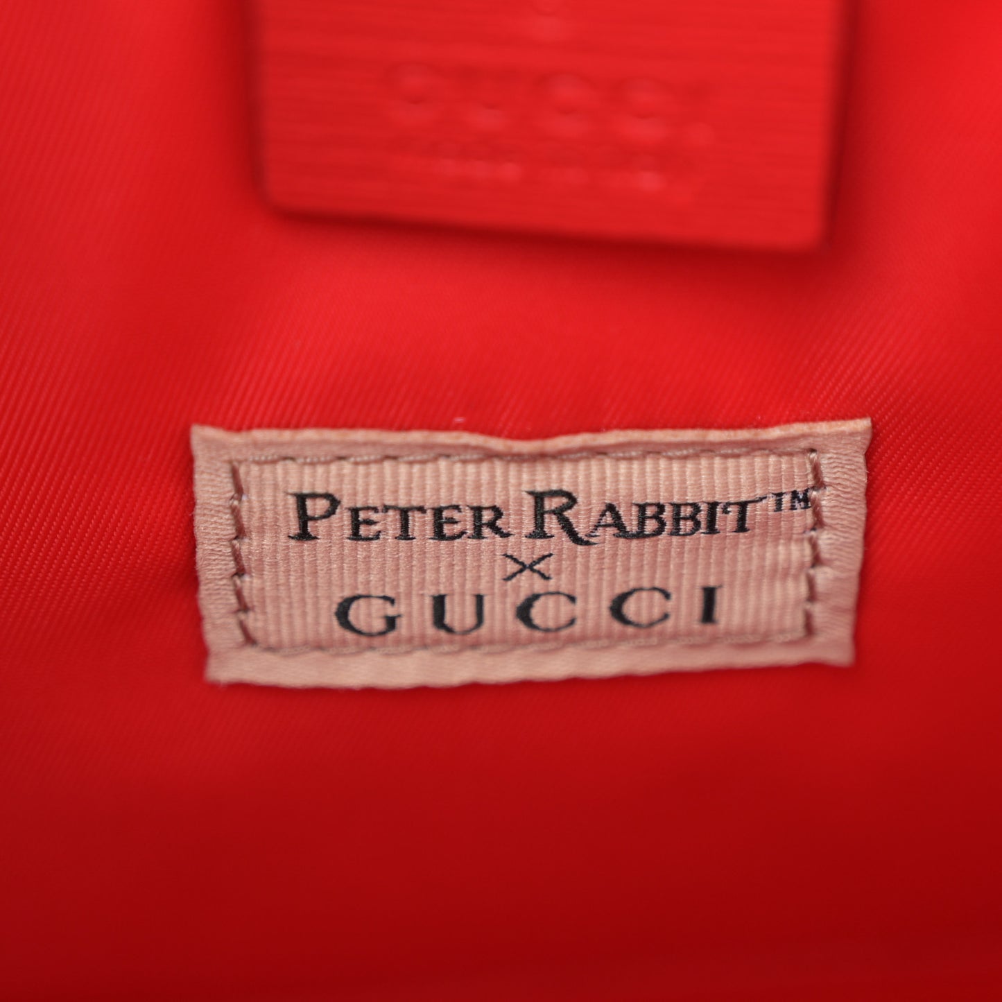 X Peter Rabbit GG Supreme Monogram Rabbit Apple Childrens Tote Beige Ebony Multicolor Bright Hibiscus