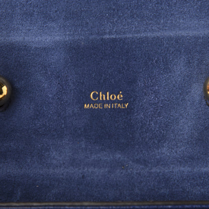 Chloe Lizard Embossed Calfskin Small Aby Lock Captive Blue 8 of 9