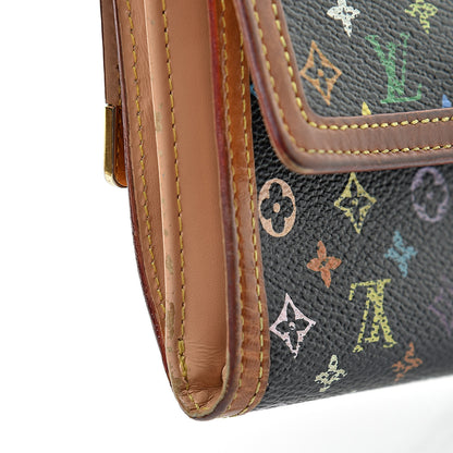 Louis Vuitton Monogram Multicolor Porte-Monnaie Billets Wallet Black 12 of 16