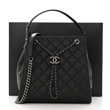 Chanel Caviar Quilted Medium CC Bucket Bag Black 11 of 11