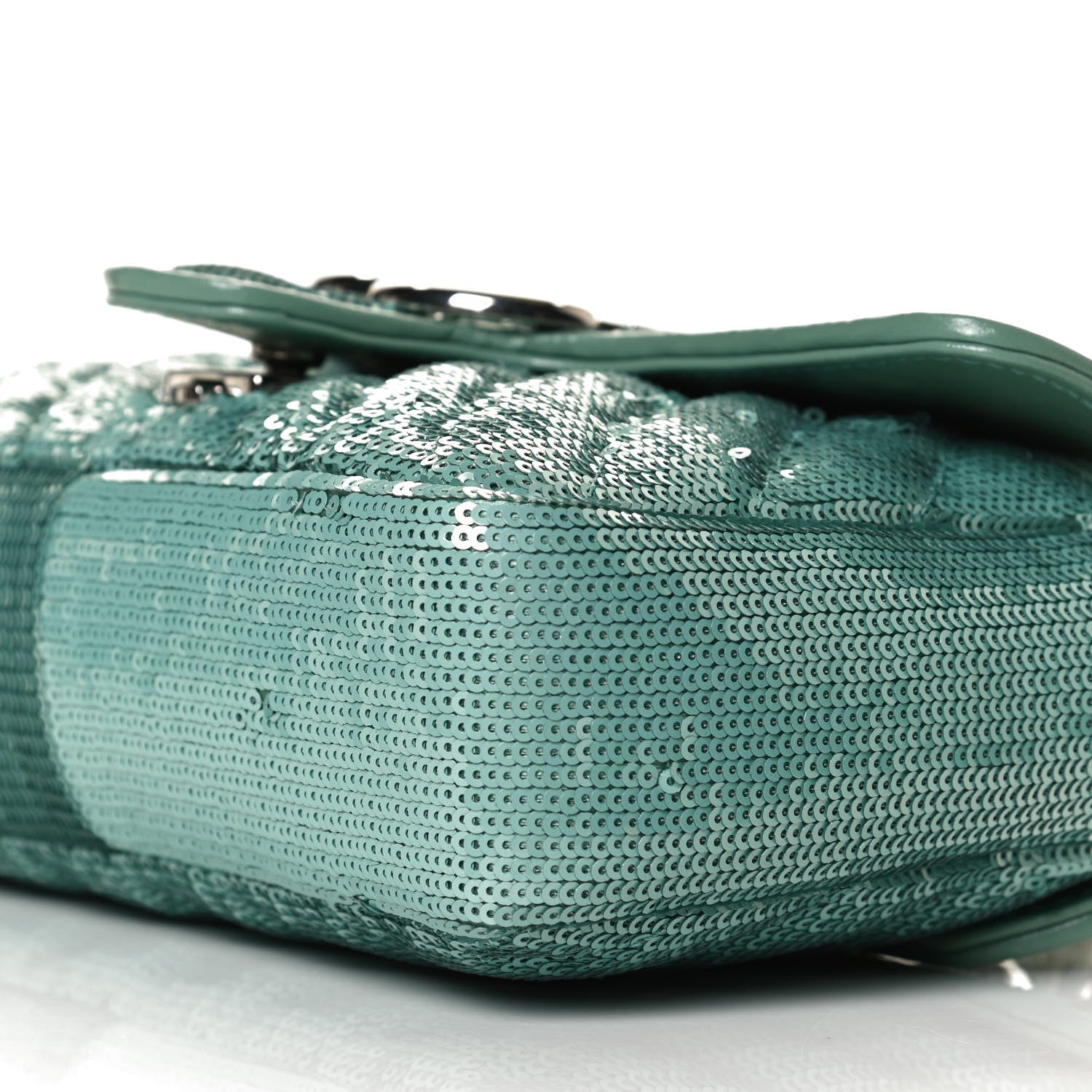 Gucci Sequin Matelasse Diagonal Mini GG Marmont Shoulder Bag Water Green Verde Chiaro Light Water Green 10 of 11