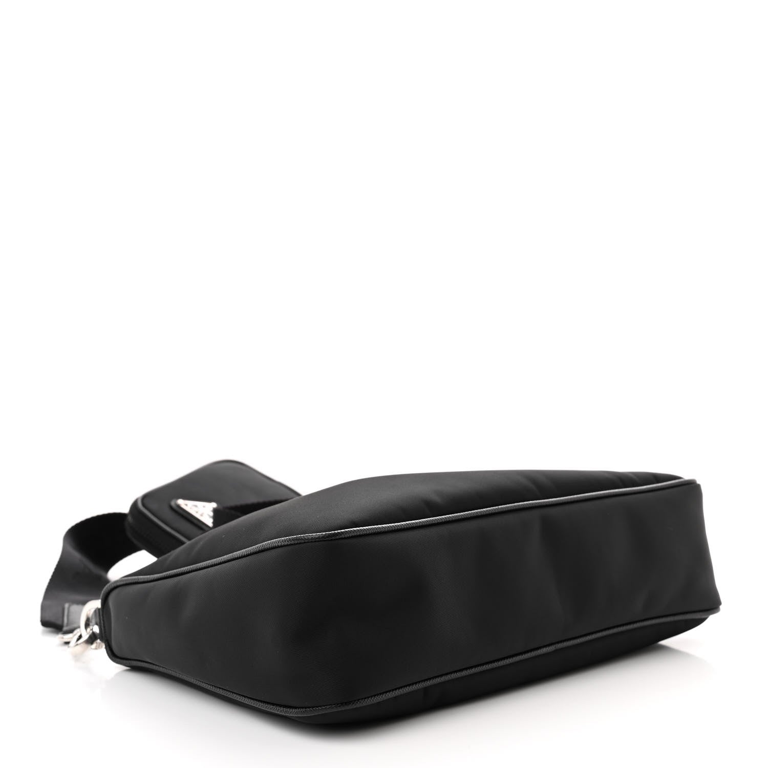 Prada Re-Nylon Saffiano Pocket Zippered Shoulder Bag Black 4 of 10