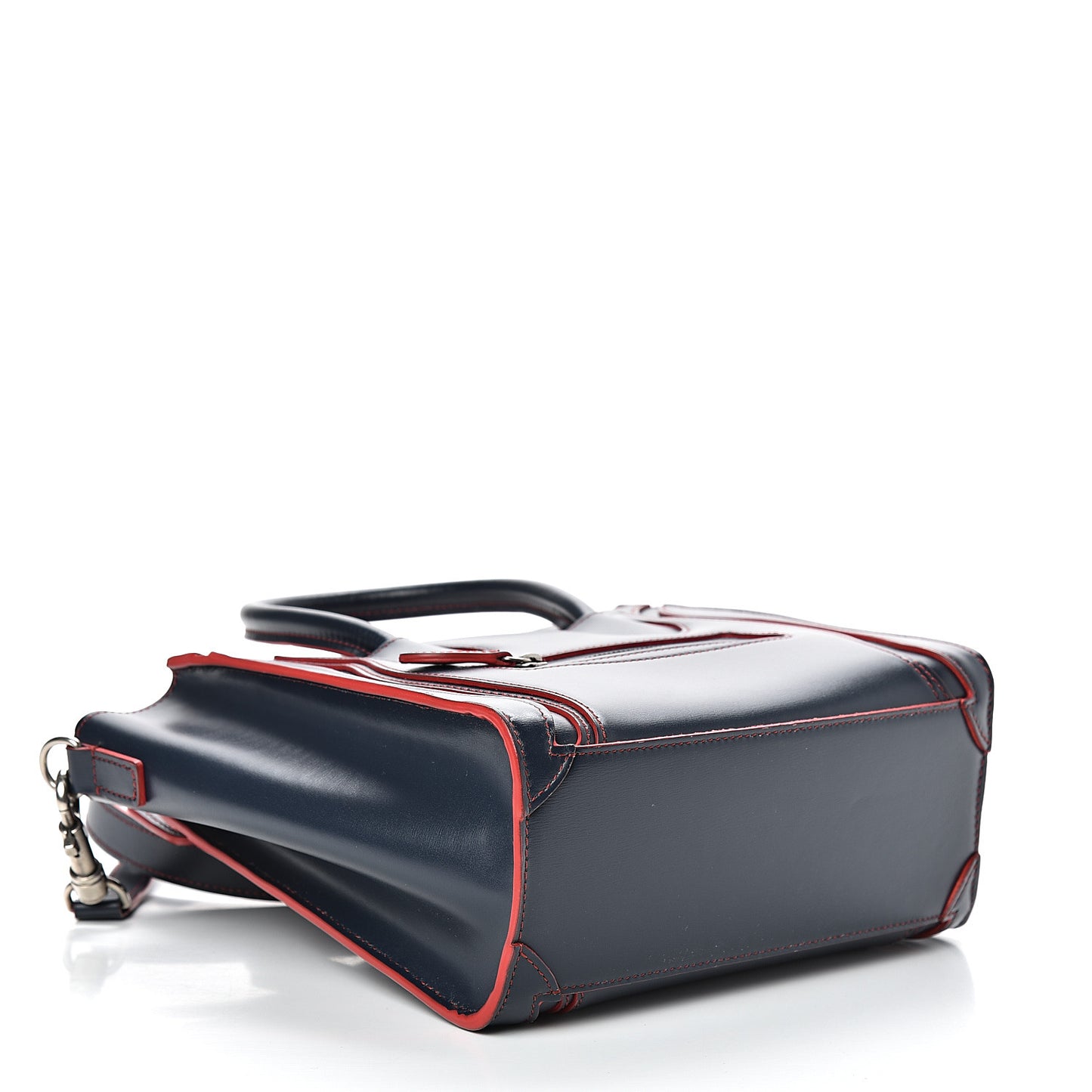 Satin Calfskin Nano Debossed Luggage Navy Blue