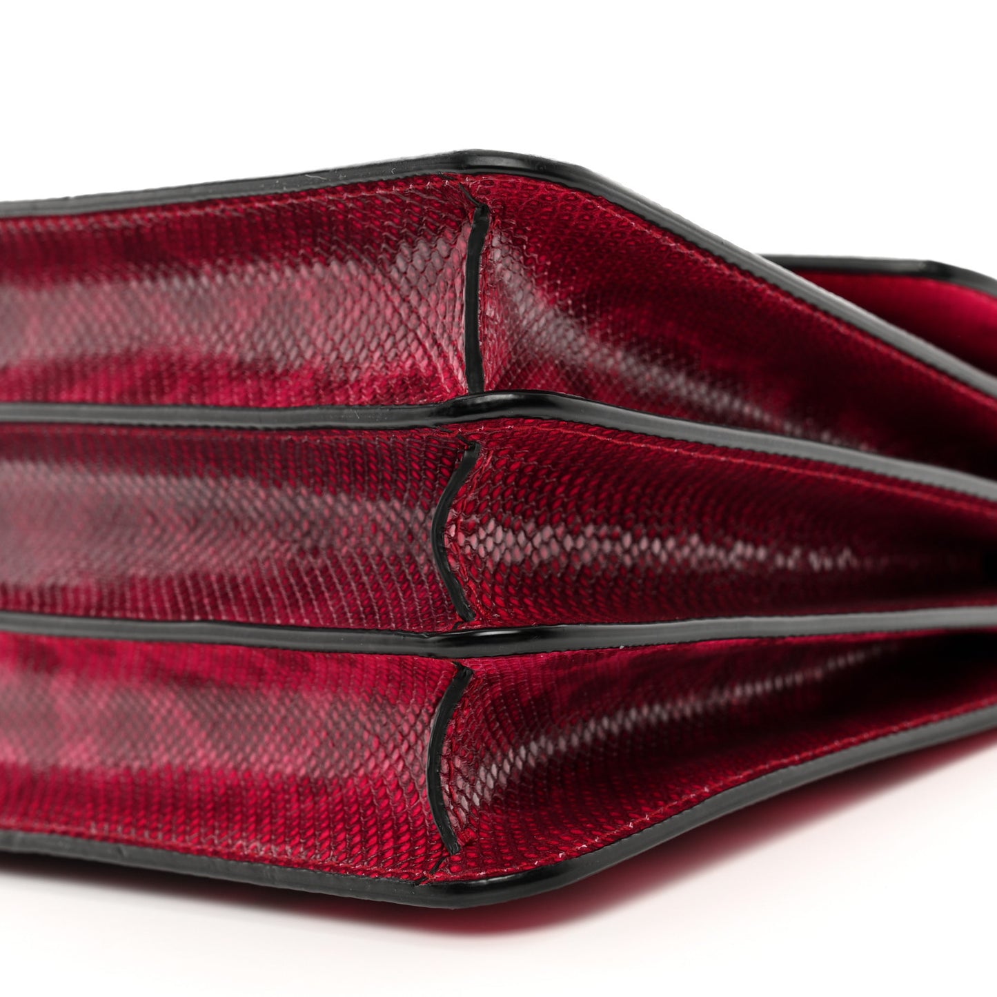 Shiny Karung Serpenti Forever Top Handle Red