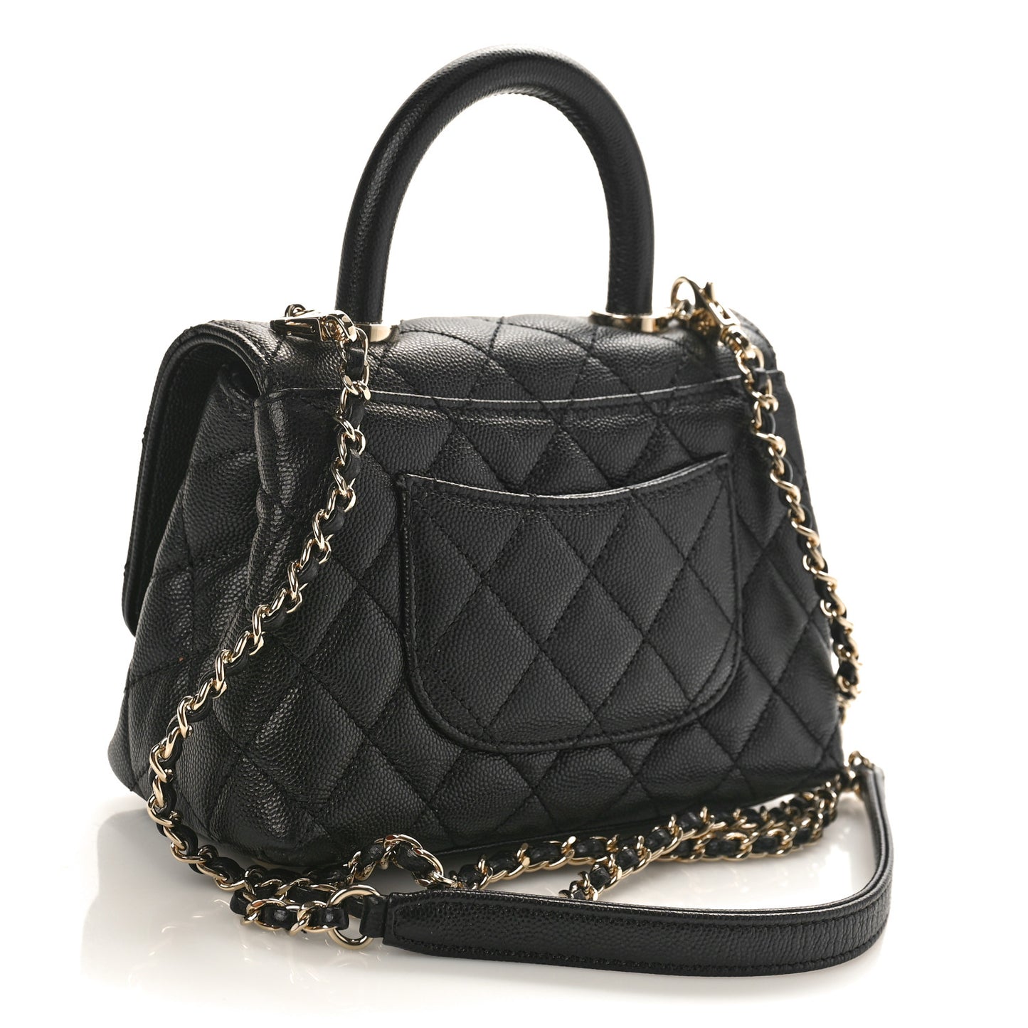 Caviar Quilted Extra Mini Coco Handle Flap Black