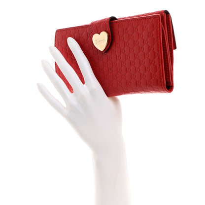 Gucci Microguccissima Heart Continental Wallet Red 2 of 8