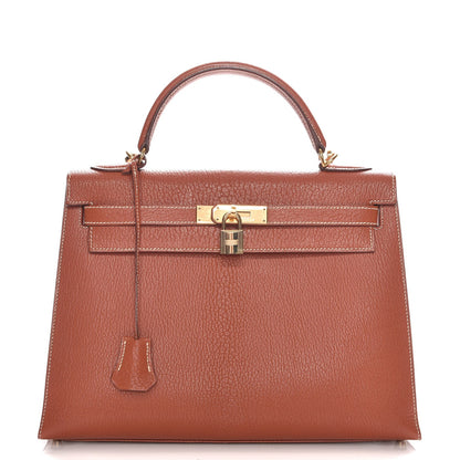 Hermes Chevre De Coromandel Kelly Sellier 32 Brique 1 of 31