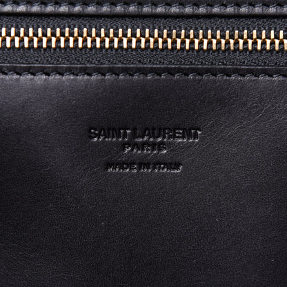 Saint Laurent Raffia Calfskin Medium Panier Tote Black Naturale 6 of 11