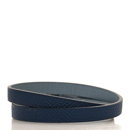 Hermes Epsom Swift Behapi Double Tour Bracelet T5 Bleu Lin Bleu Indigo 3 of 4