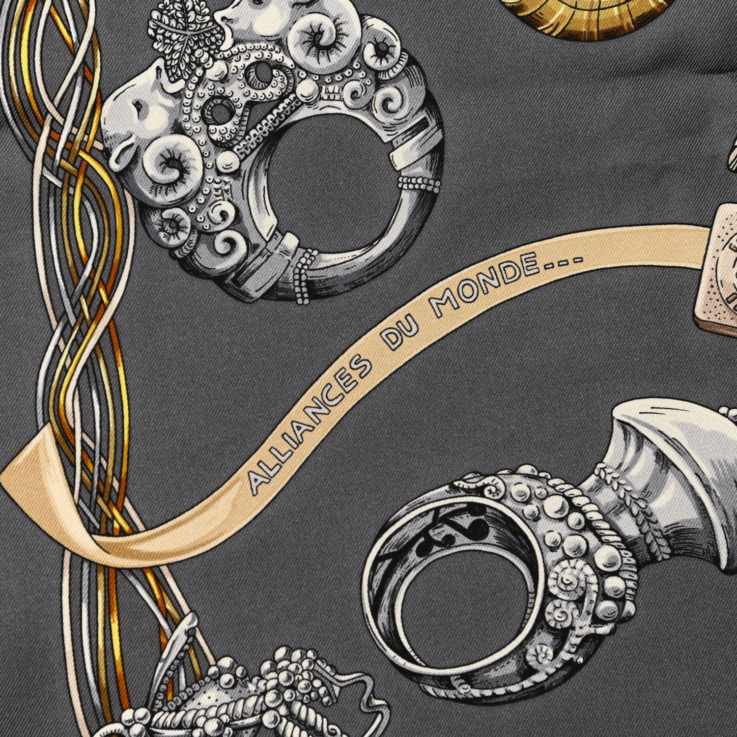Hermes Silk Alliances Du Mond Scarf 90 5 of 5