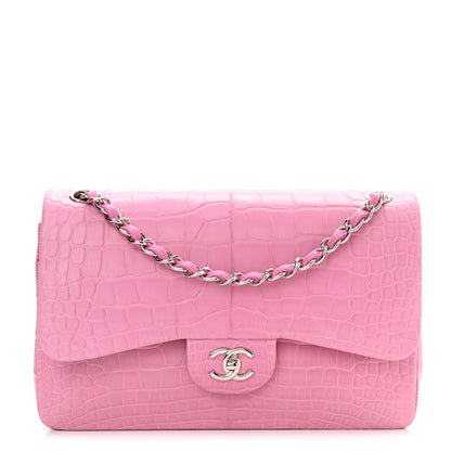 Chanel Alligator Jumbo Double Flap Pink 1 of 10