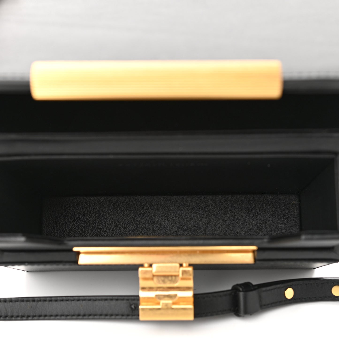 Calfskin Daisey Box Clutch Black