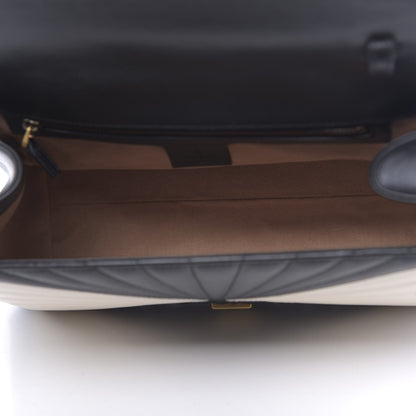 Gucci Calfskin Bamboo Trapuntata Queen Margaret Top Handle Bag Mystic White Black 4 of 9