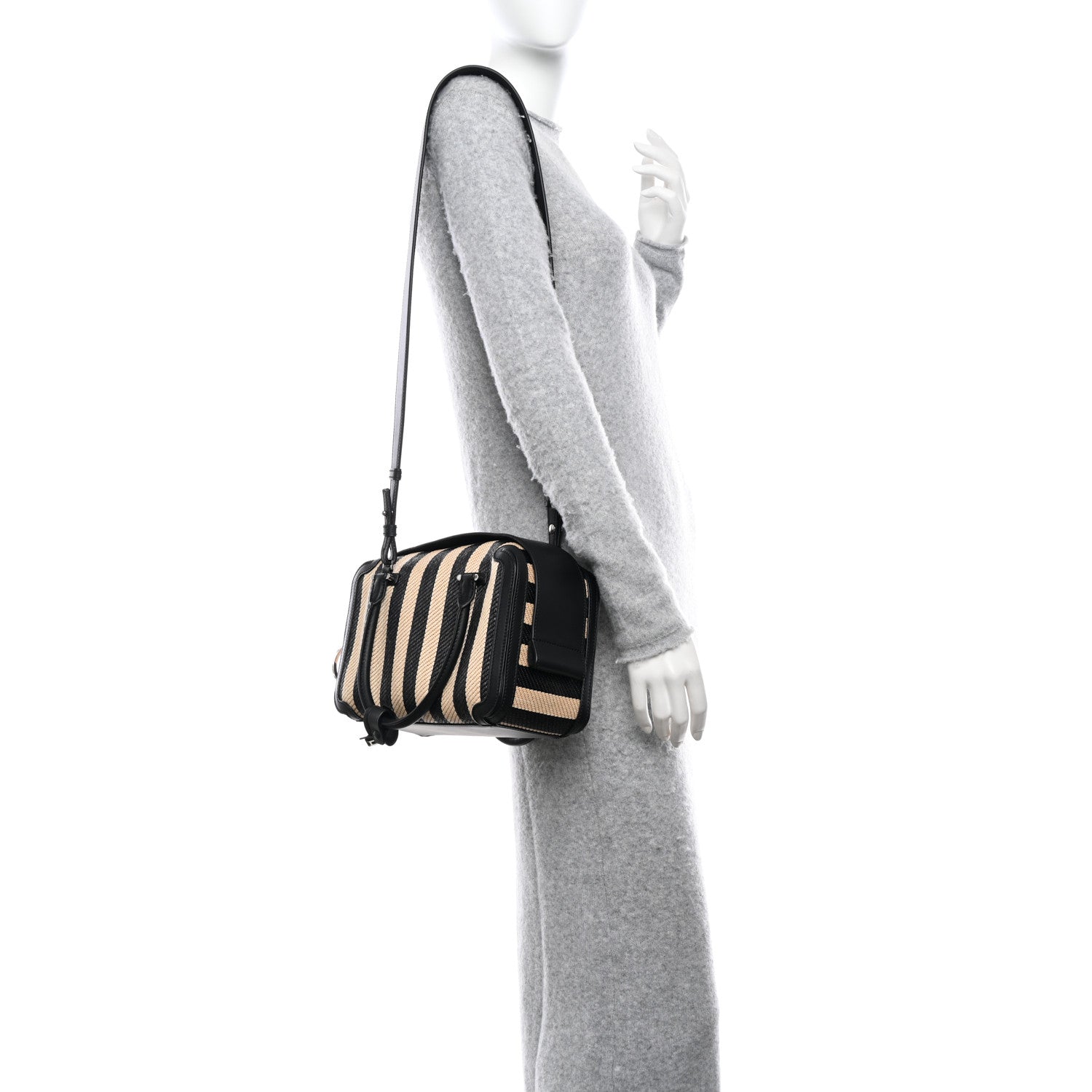 Delvaux Raffia Striped Cool Box MM Satchel Black Naturel 2 of 9