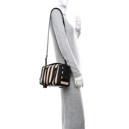 Delvaux Raffia Striped Cool Box MM Satchel Black Naturel 2 of 9