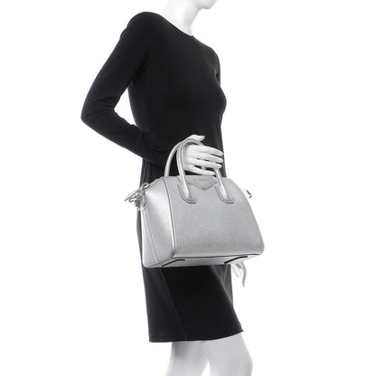 Givenchy Metallic Sugar Goatskin Small Antigona Silver 2 of 8