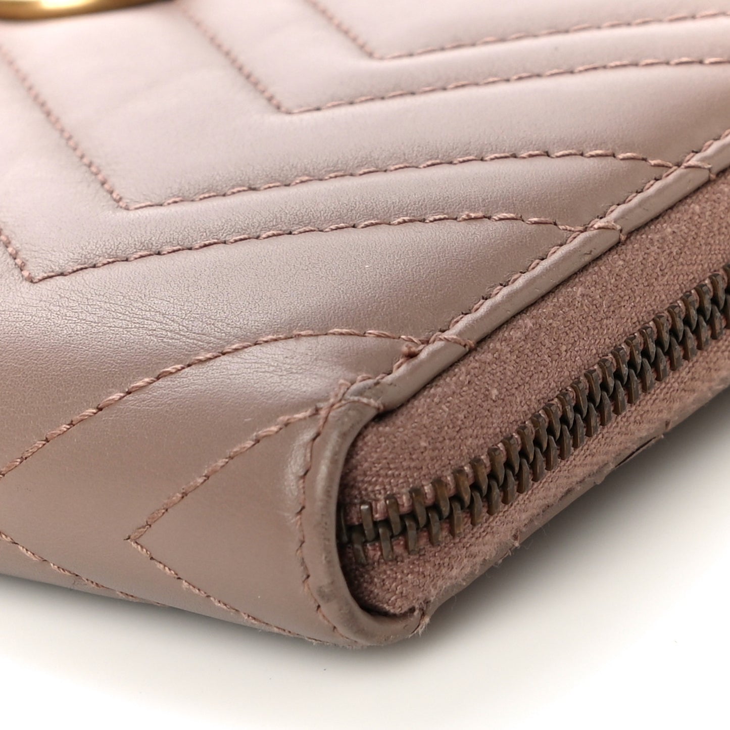 Calfskin Matelasse GG Marmont Zip Around Organizer Wallet Porcelain Rose