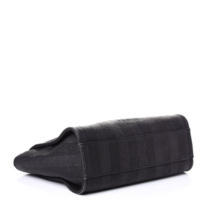 Chanel Mixed Fibers Striped Small Deauville Tote Black 3 of 5