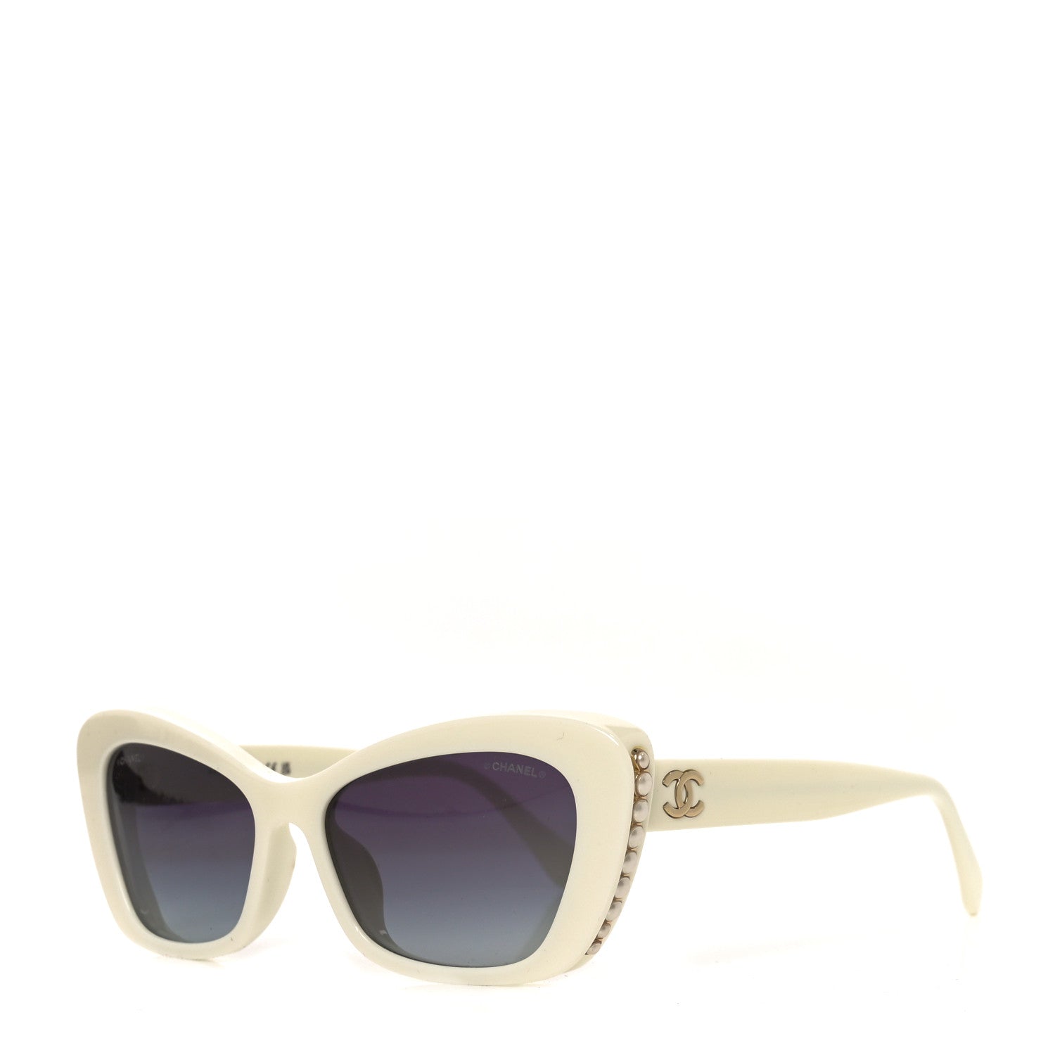 Chanel Acetate Pearl Cat Eye CC Sunglasses 5481-H-A White 1 of 7