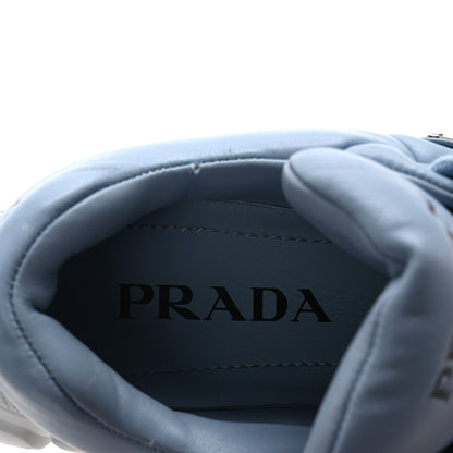 Prada Nappa Soft Metal Triangle Logo Womens Padded 30mm Sneakers 35.5 Celeste 8 of 9