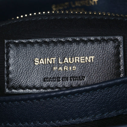 Saint Laurent Suede Y Quilted Monogram Toy Loulou Crossbody Bag Navy 6 of 12