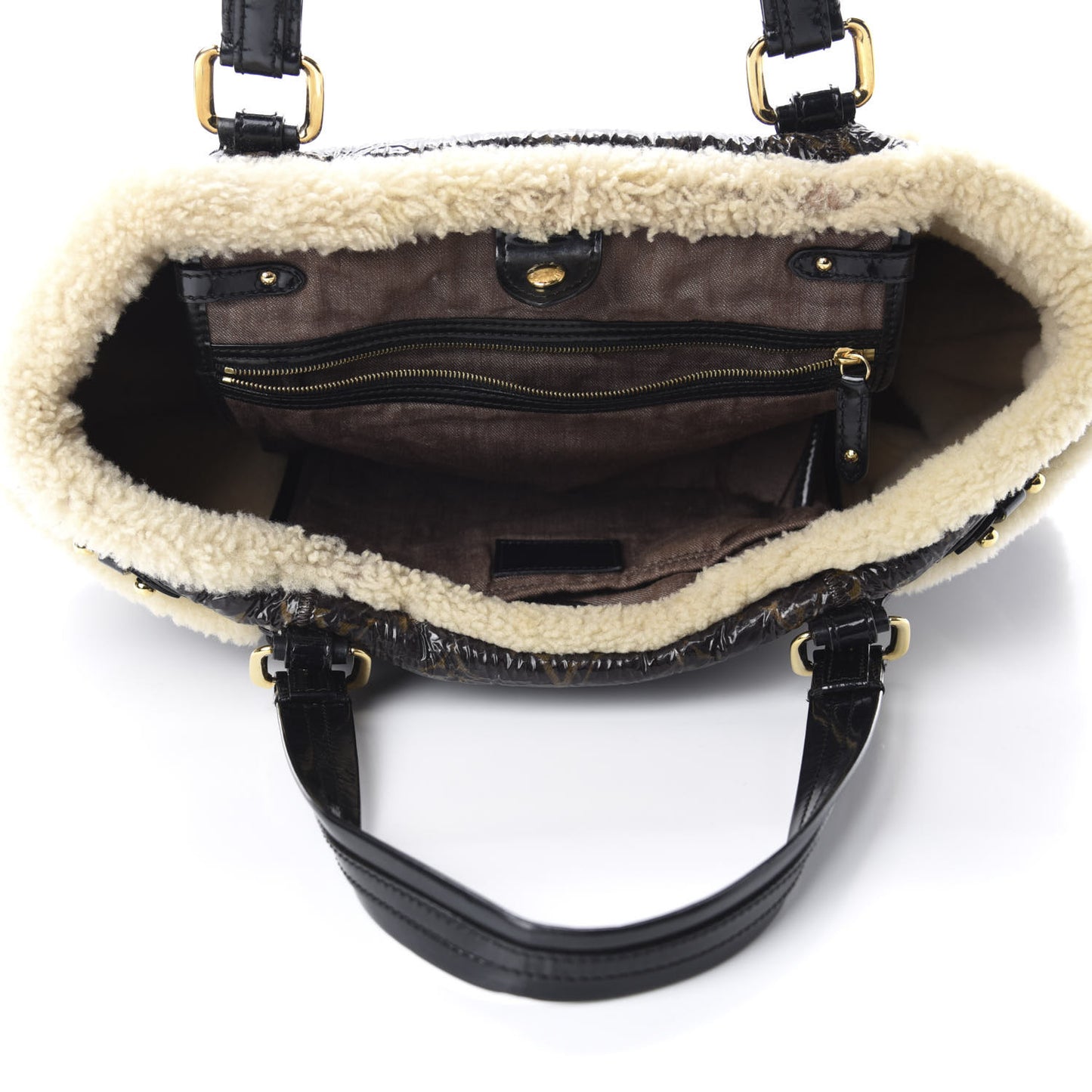 Patent Monogram Shearling Sac Thunder