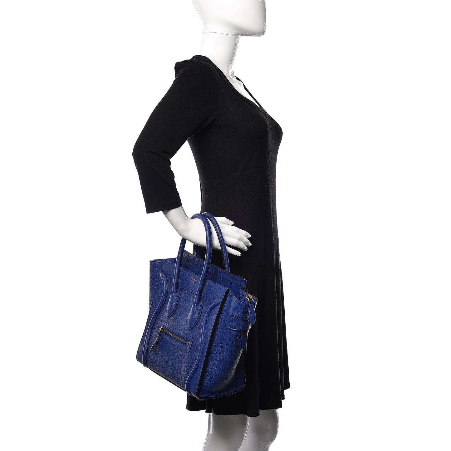 Drummed Calfskin Micro Luggage Indigo