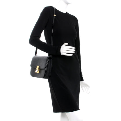 Celine Goatskin Medium Classic Box Flap Bag Black 2 of 8