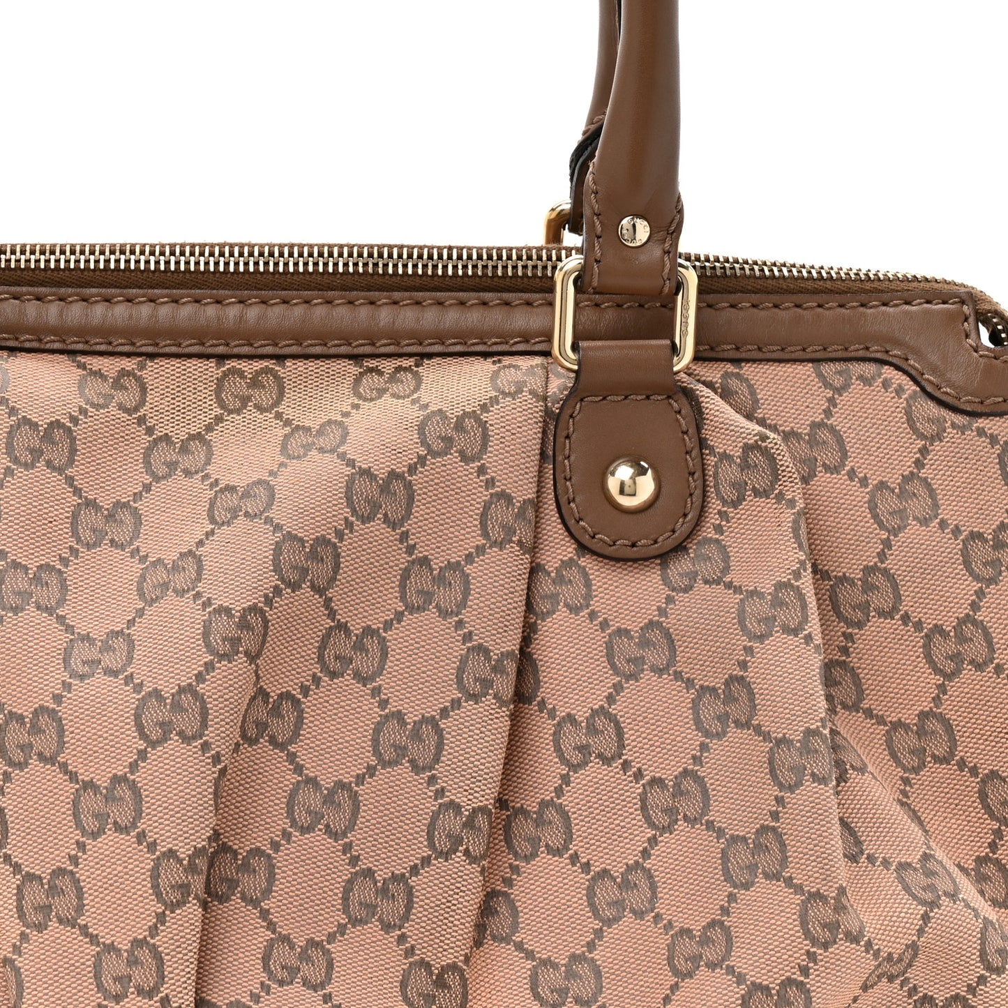 Monogram Medium Sukey Top Handle Bag Beige Brown