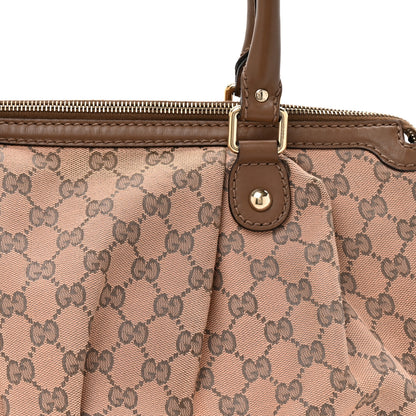 Gucci Monogram Medium Sukey Top Handle Bag Beige Brown 8 of 11