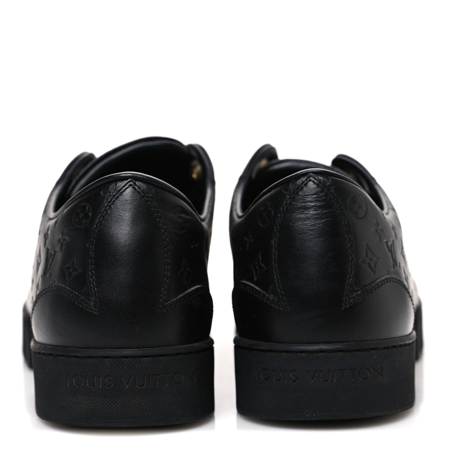 Calfskin Embossed Monogram Mens Luxembourg Sneakers 36 Black