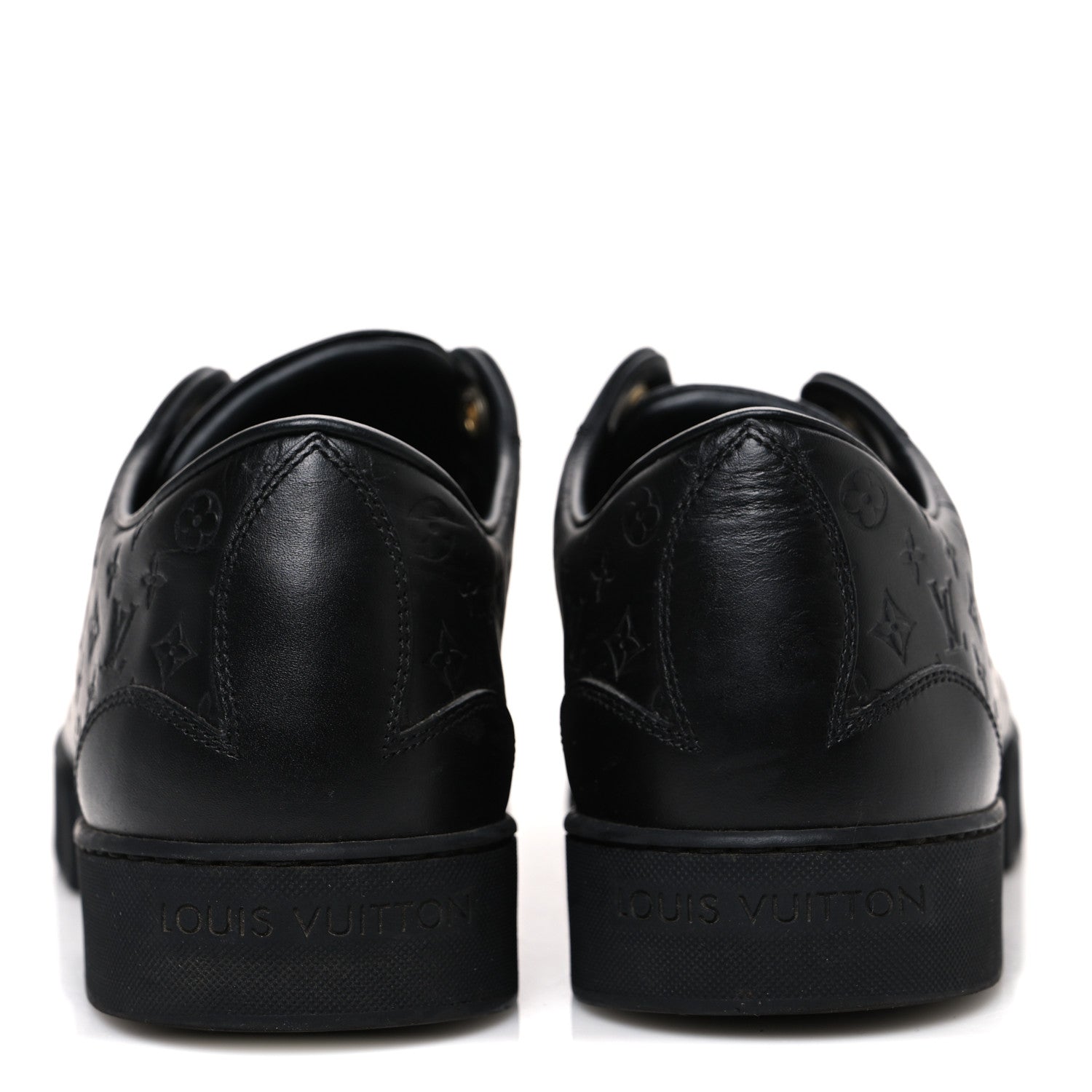 Louis Vuitton Calfskin Embossed Monogram Mens Luxembourg Sneakers 36 Black 6 of 10