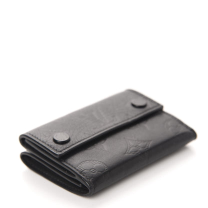 Louis Vuitton Calfskin Monogram Shadow Discovery Compact Wallet Black 4 of 6
