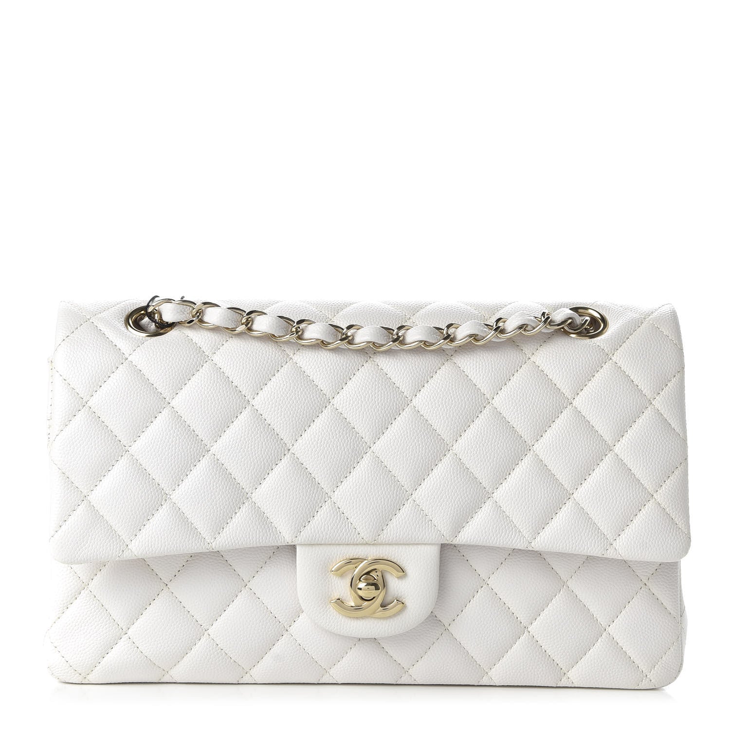 Chanel Caviar Quilted Medium Double Flap White 1 of 11