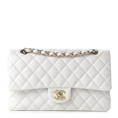 Chanel Caviar Quilted Medium Double Flap White 1 of 11