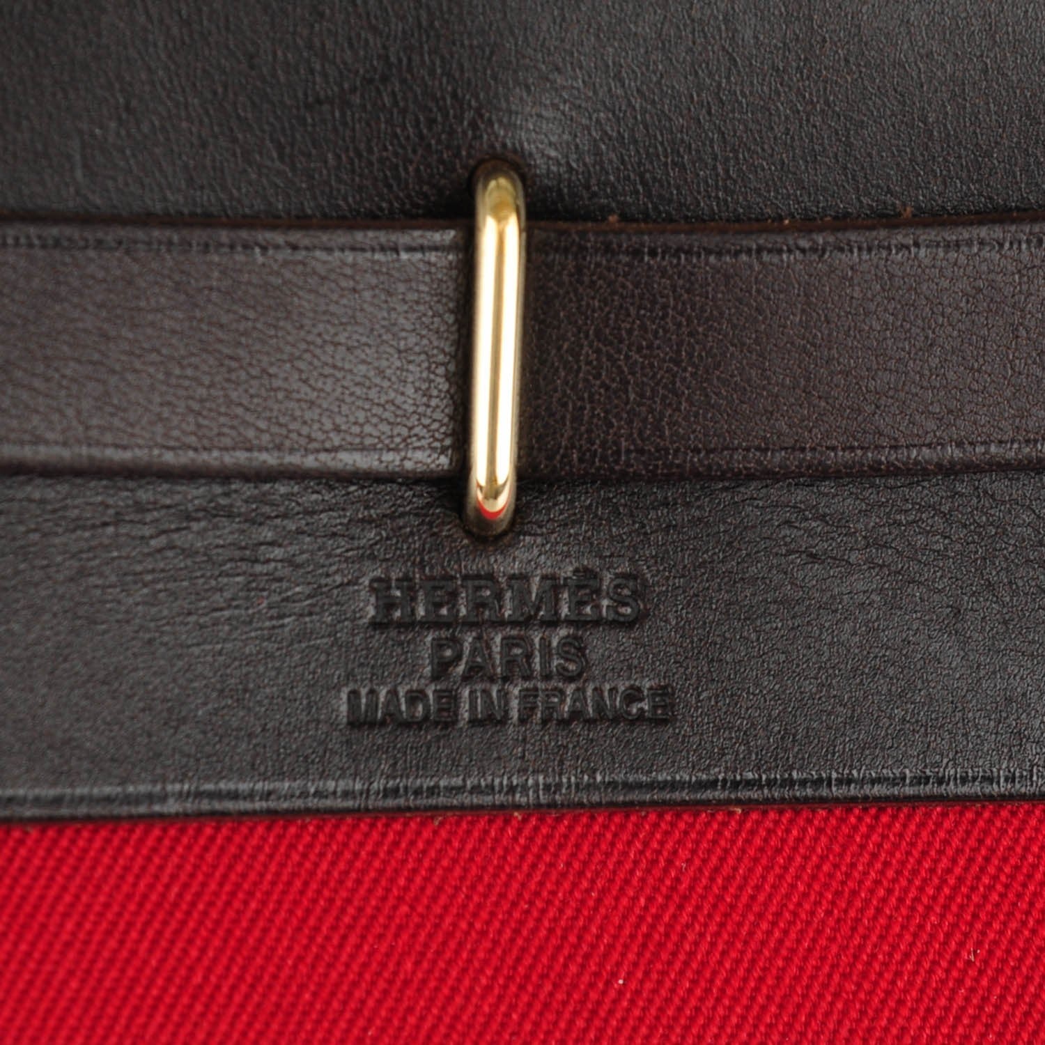 Hermes Barenia Toile Herbag TPM Red Orange 7 of 9