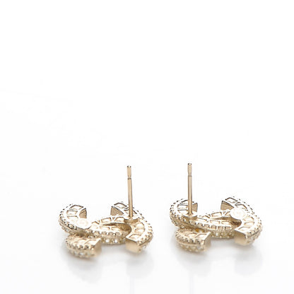 Chanel Crystal CC Earrings Gold 3 of 5