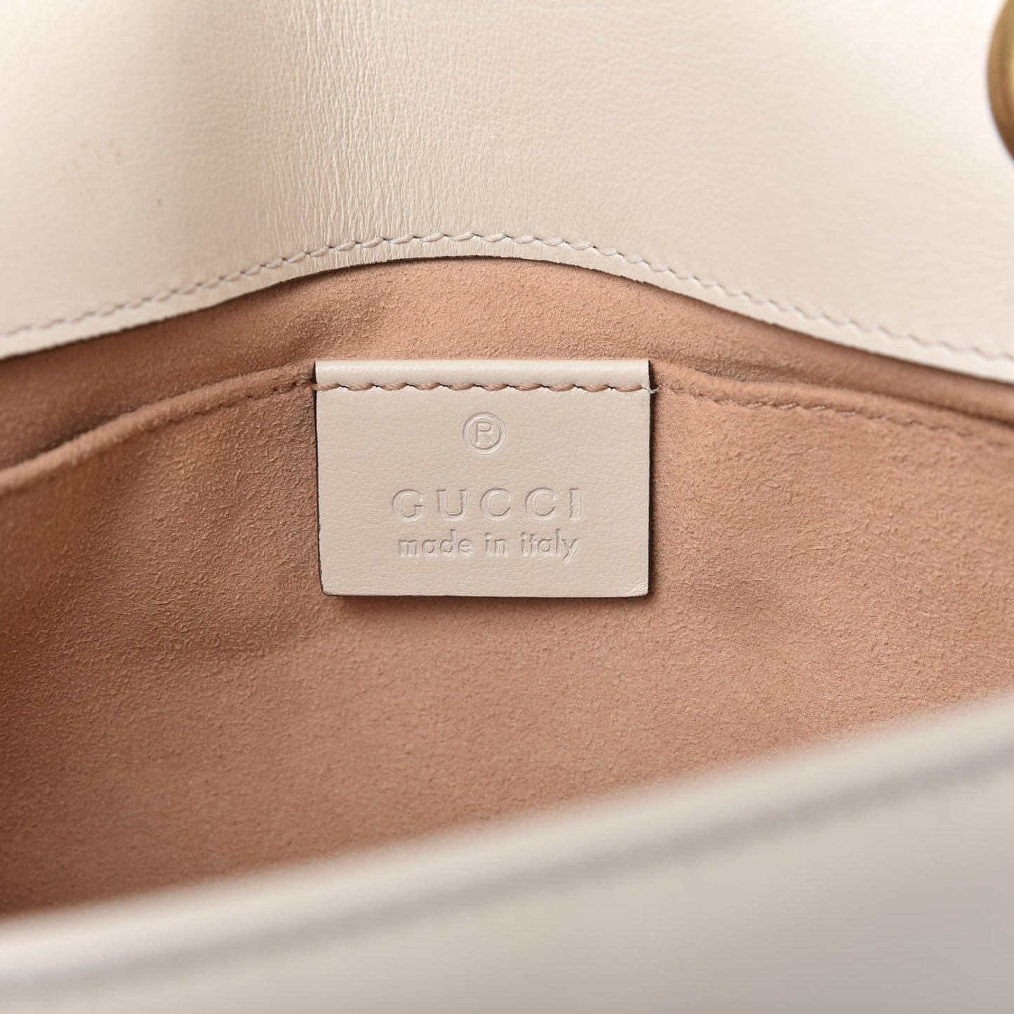 Calfskin Matelasse Mini GG Marmont Shoulder Bag White